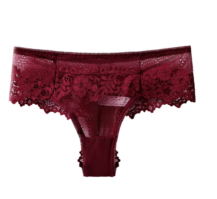 Gstring Sensual Lingerie Panties  Lace Polyester Low Rise Women Solid Underwear